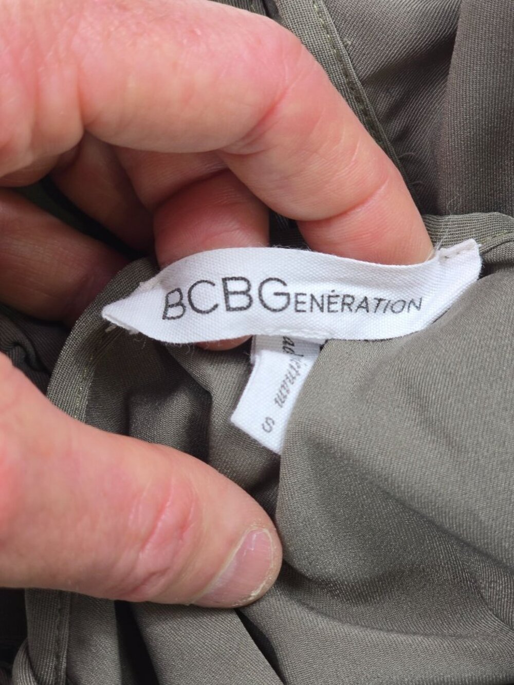 BCBG Generation Olive Green Sleeveless Romper Tie Waist Small - Picture 2 of 4